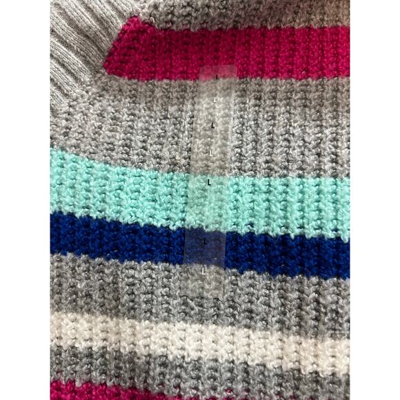 NWT A.N.A. Womens Gray Multicolor Striped V-Neck Pullover Sweater L MSRP $44 - Picture 7 of 16